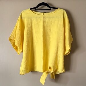 Marc New York Yellow Blouse with Bow Accent